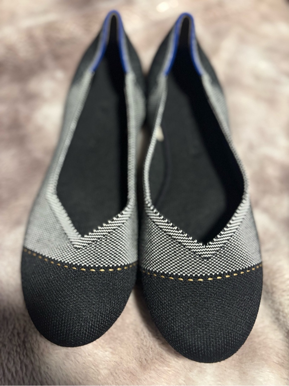 Rothy’s Women’s Black White Knit Ballet Flats Size 12